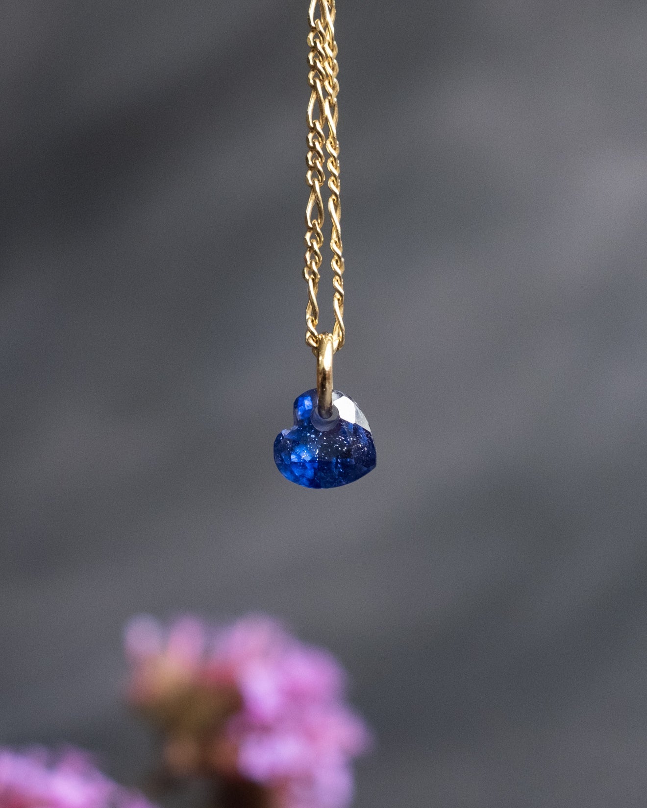 Mini Blue Sapphire Heart Necklace The Healing Pear