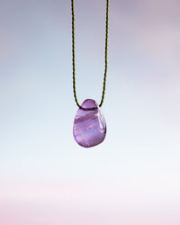 Amethyst Slice Vegan Silk Necklace