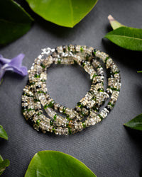 Smoky Lemon Quartz & Chrome Diopside Beaded Bracelet