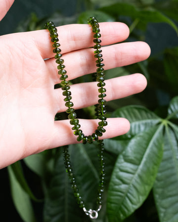 Chrome Diopside Hand Knotted Beaded Necklace