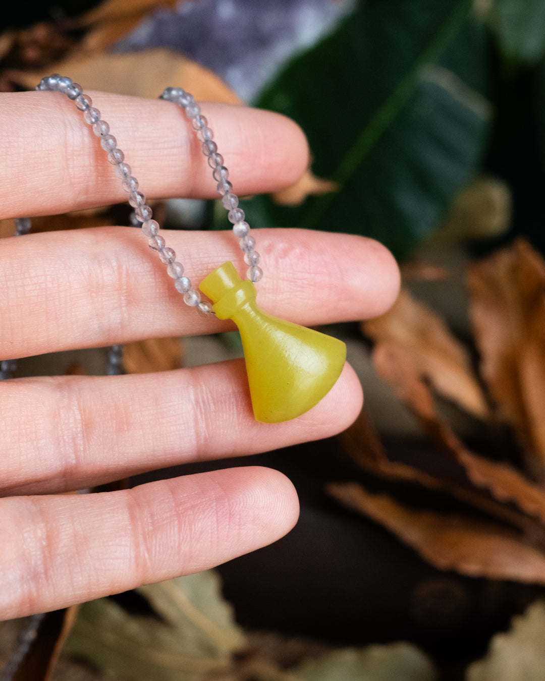 Potion for Self-Discovery: Serpentine & Labradorite Beaded Necklace