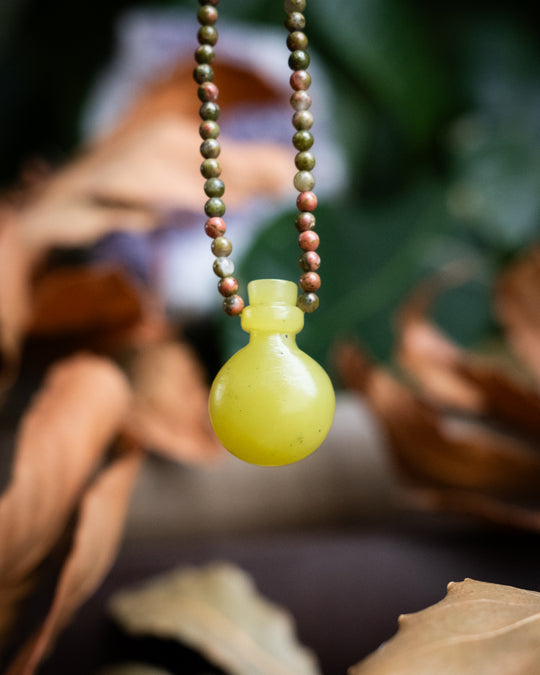 Potion for Balance: Serpentine & Unakite Beaded Necklace