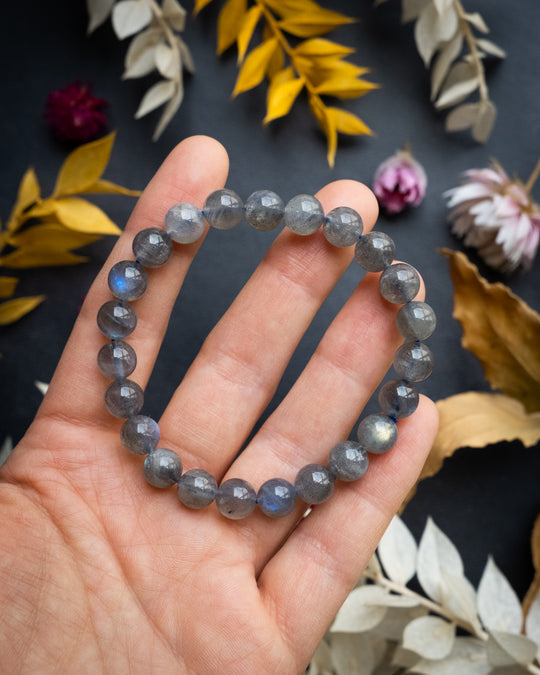 Labradorite A Grade Round Bead Bracelet 8mm