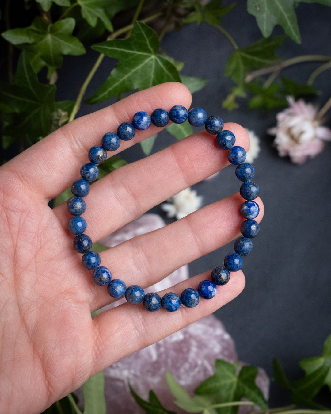 Lapis Lazuli Round Bead Bracelet 6mm