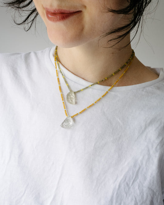 Natural Onyx Citrus Slice Beaded Necklace