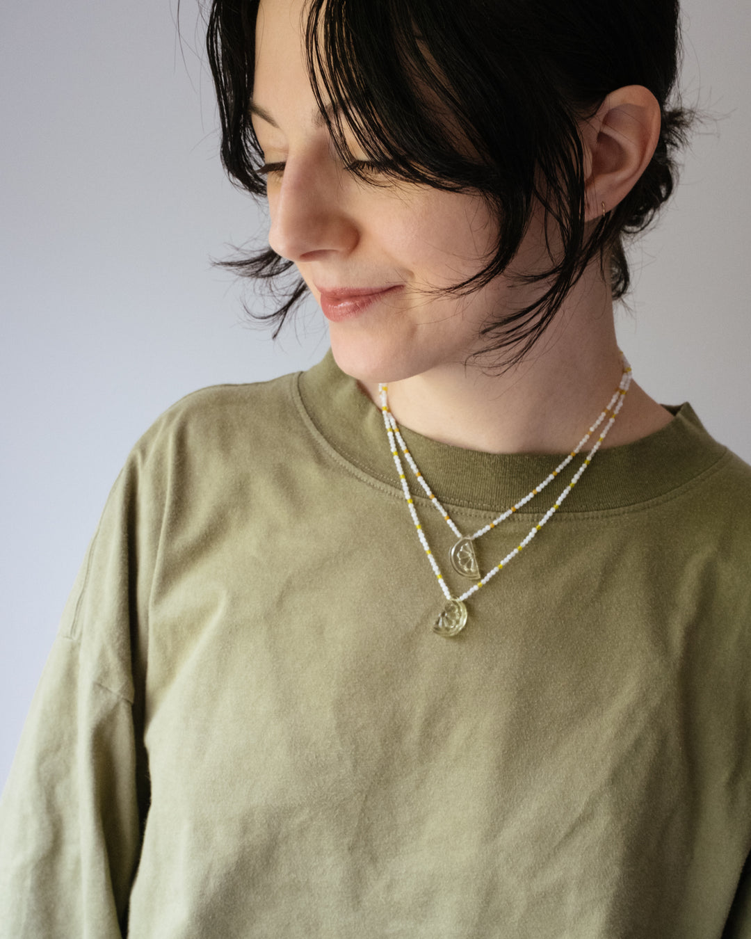 Carnelian Orange Slice Beaded Necklace