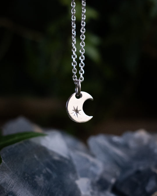 Sterling Silver Moon & Star Necklace