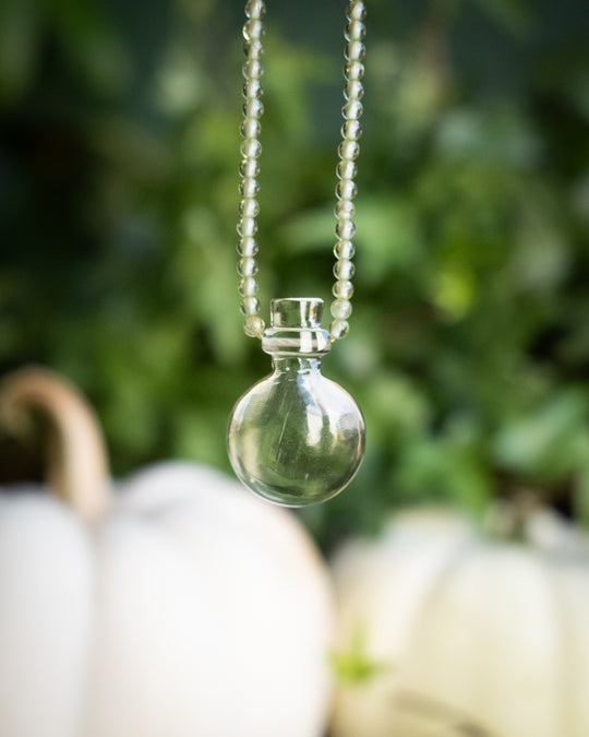 Potion for Solar Rejuvenation: Libyan Desert Glass & Peridot Beaded Necklace