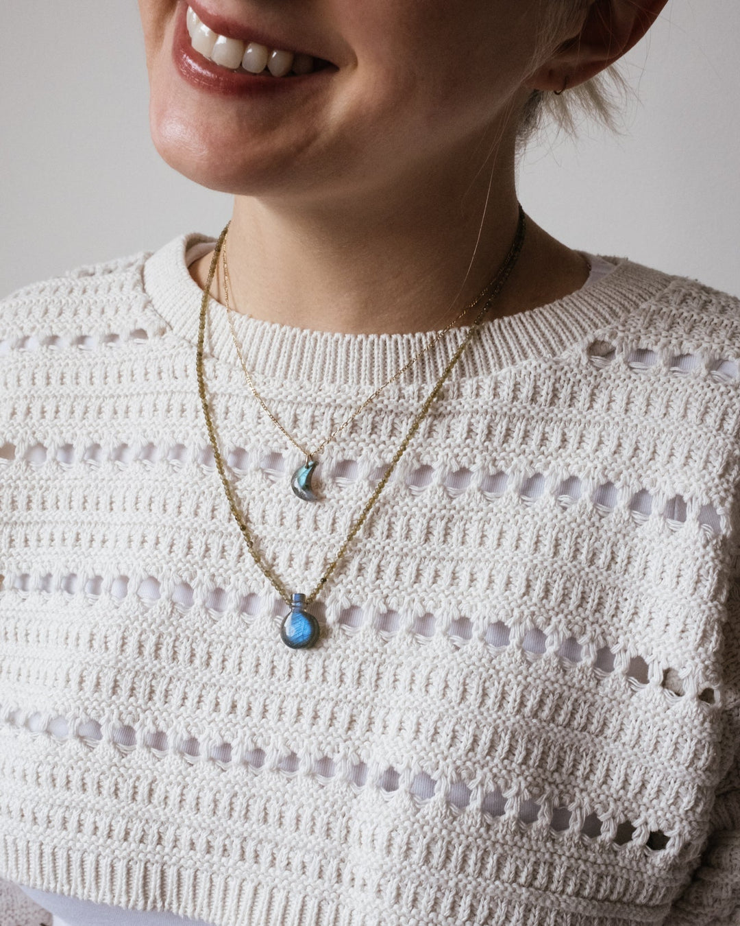 Potion for Intuitive Wisdom: Blue Labradorite & Lapis Lazuli Beaded Necklace - The Healing Pear