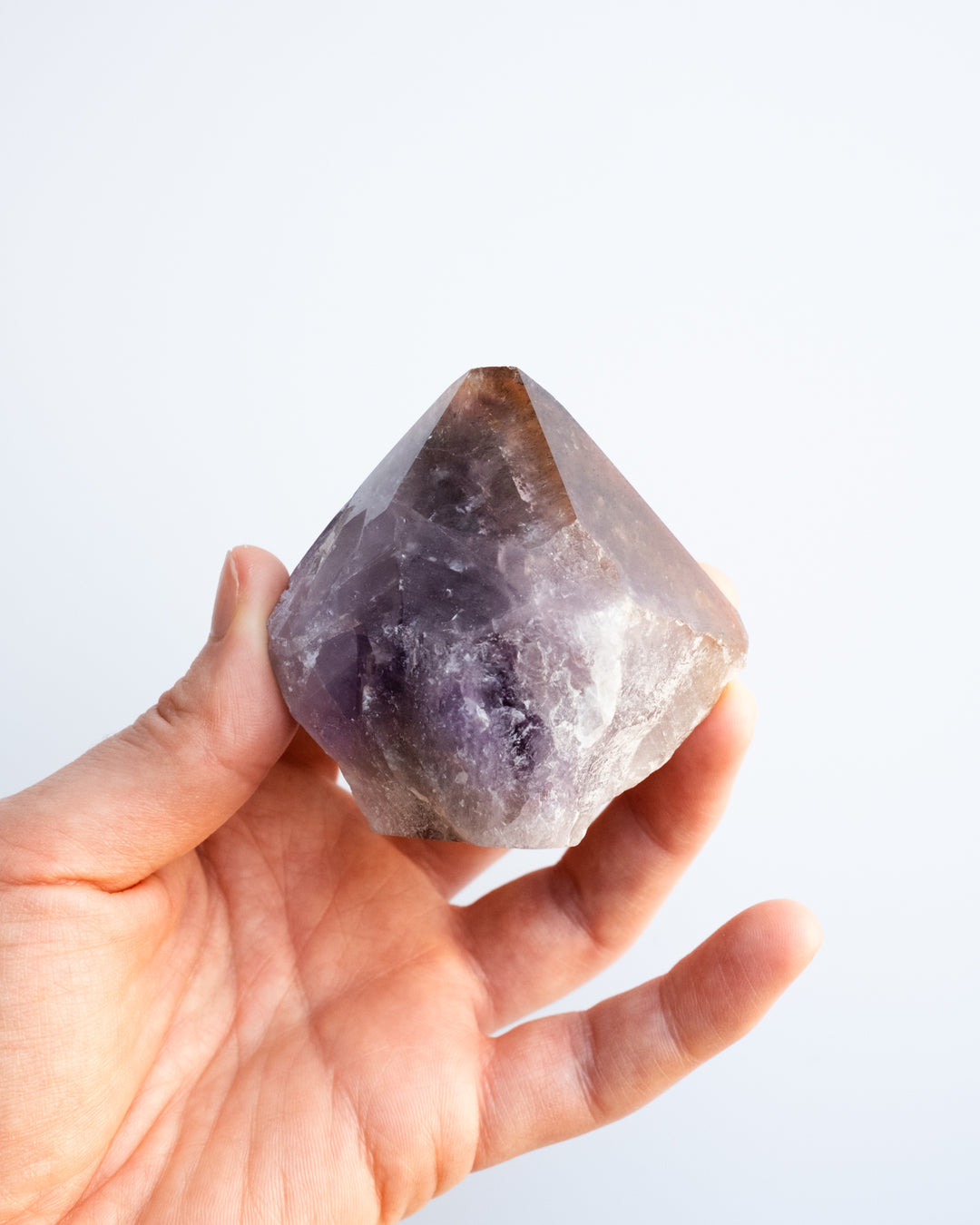 Amethyst with Cacoxenite Polished Point Raw Crystal