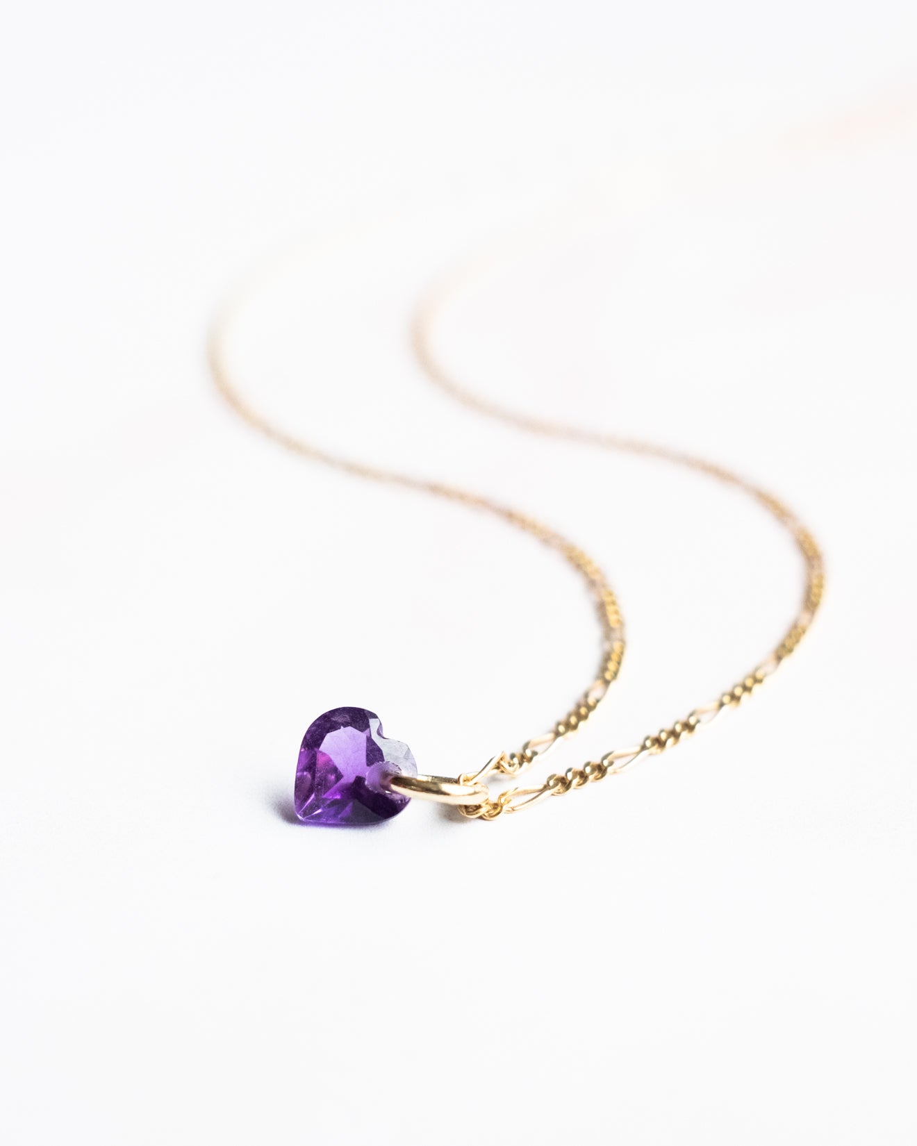 Mini Amethyst Heart Necklace - The Healing Pear