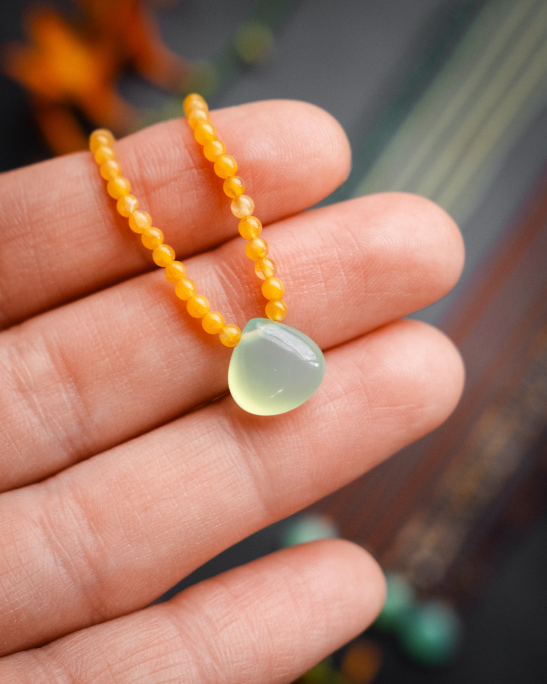 Chrysoprase Beaded Necklace - The Healing Pear