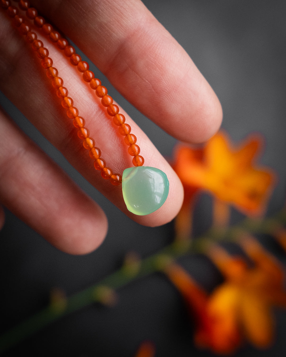 Chrysoprase Beaded Necklace - The Healing Pear
