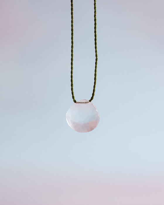 Clear Quartz Vegan Silk Necklace