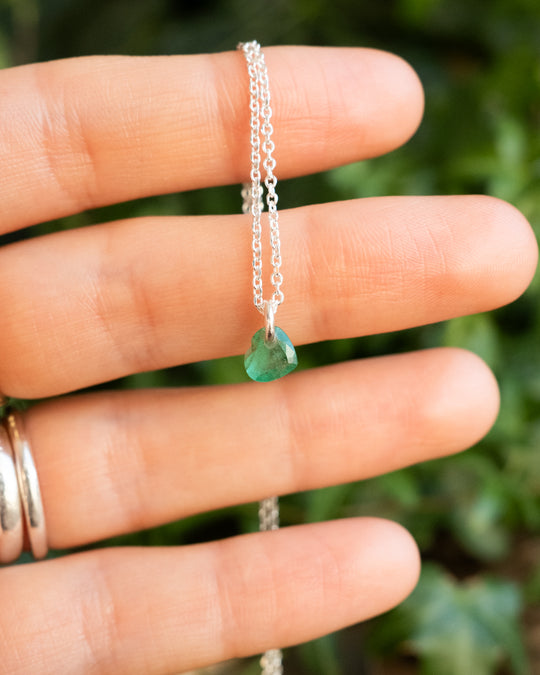 Mini Emerald Heart Necklace