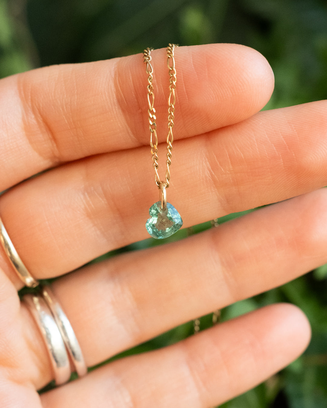 Mini Emerald Heart Necklace