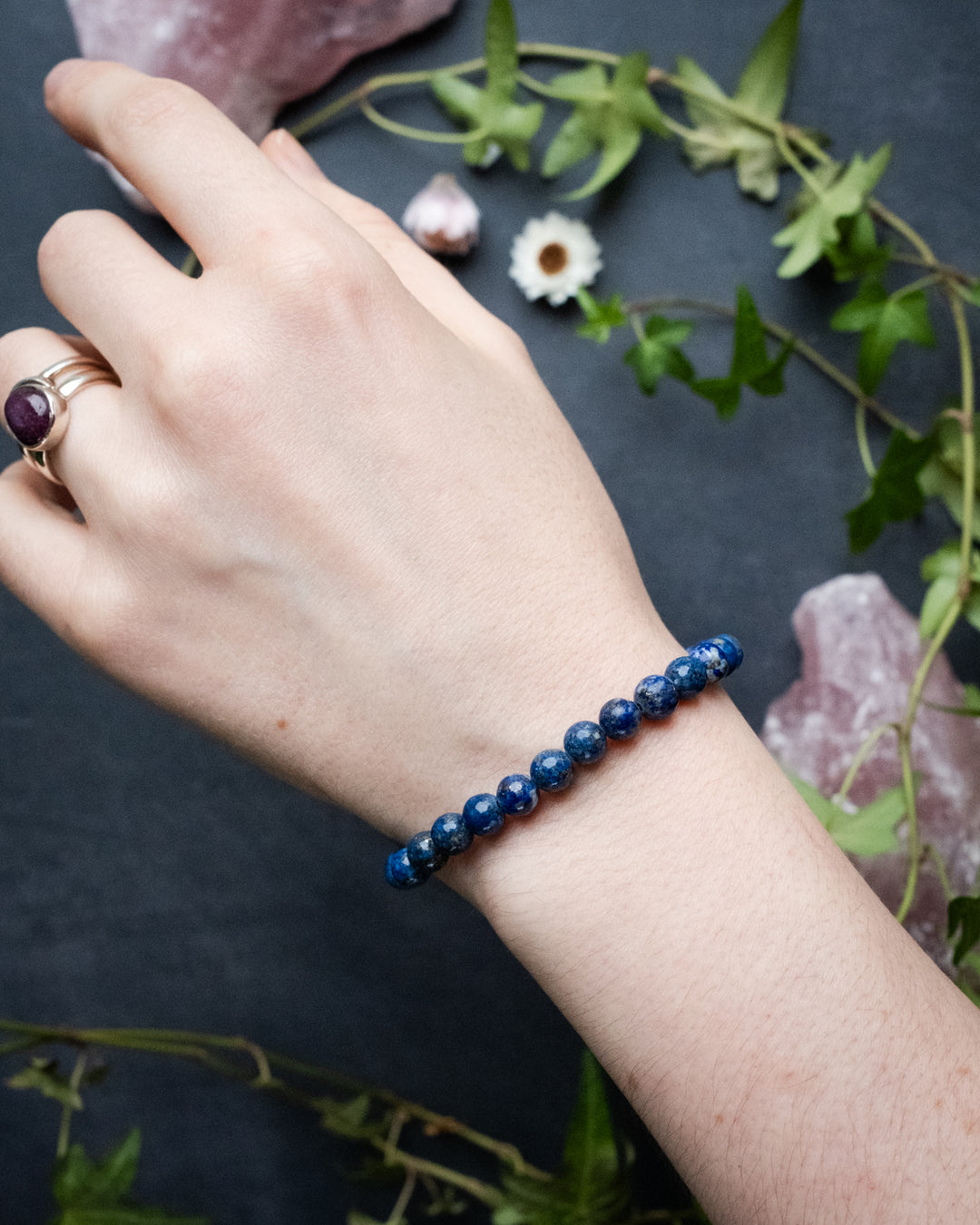 Lapis Lazuli Round Bead Bracelet 6mm