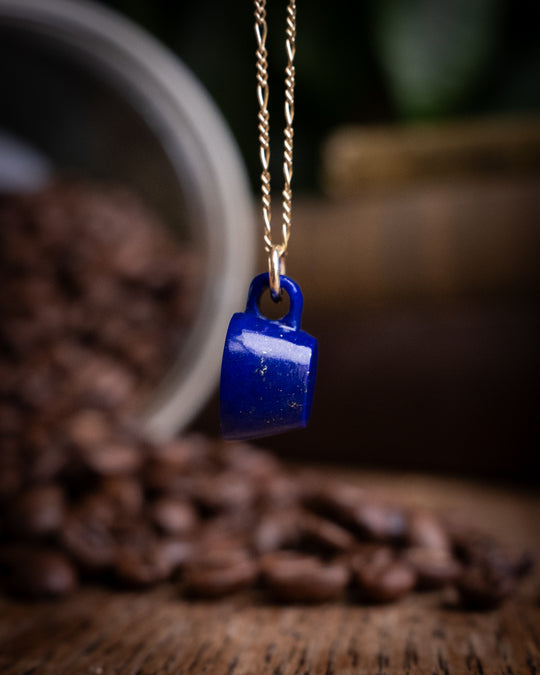 Lapis Lazuli Hand Carved Mug Necklace