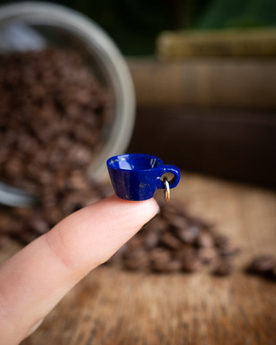 Lapis Lazuli Hand Carved Mug Necklace