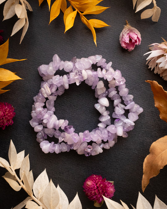 Lavender Amethyst Chip Bracelet