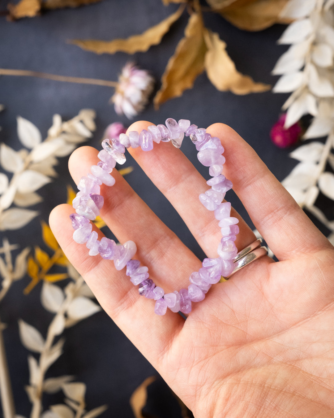 Lavender Amethyst Chip Bracelet