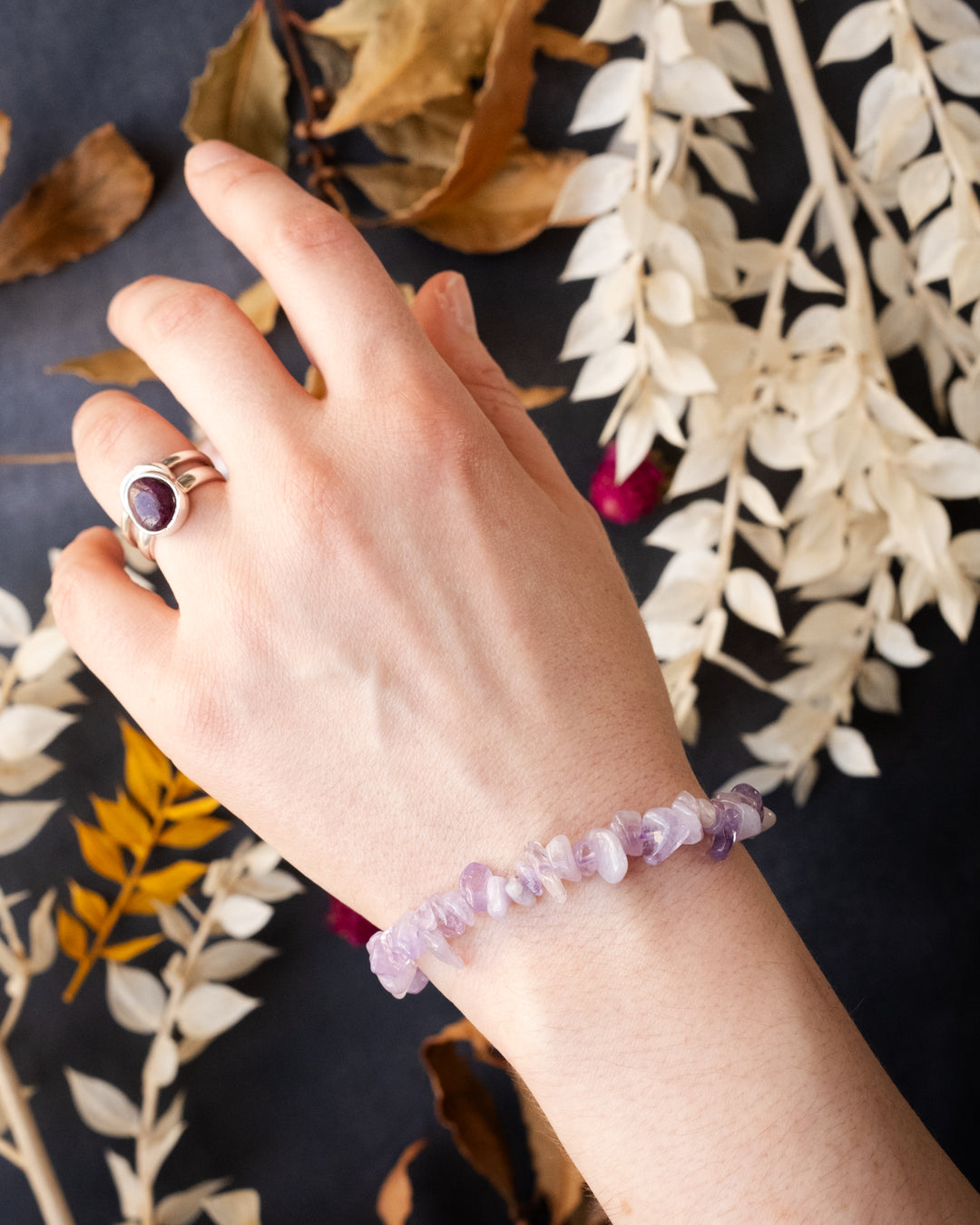 Lavender Amethyst Chip Bracelet