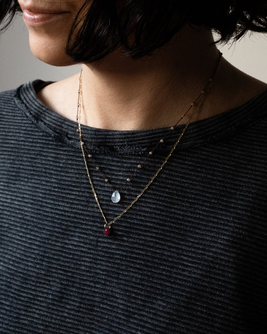 Rainbow Moonstone Beaded Necklace