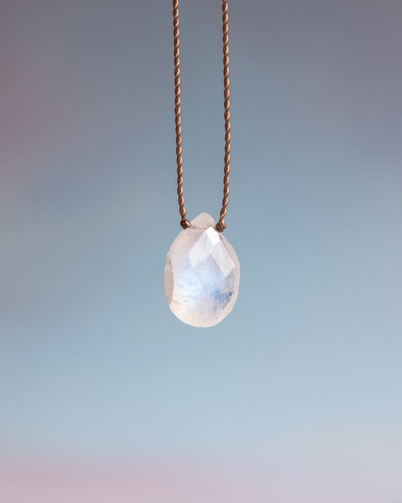 Rainbow Moonstone Vegan Silk Necklace - The Healing Pear