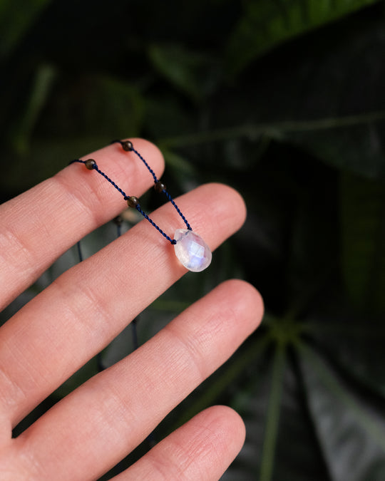 Rainbow Moonstone Beaded Necklace