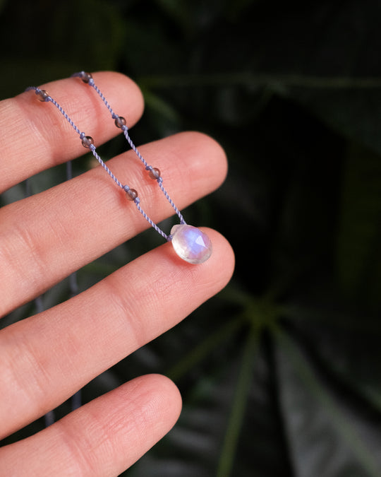 Rainbow Moonstone Beaded Necklace