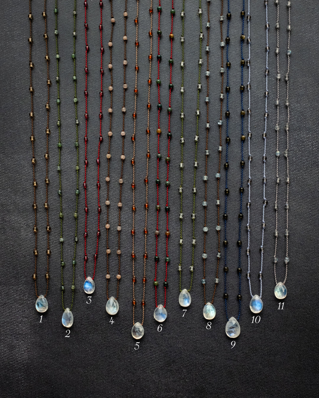 Rainbow Moonstone Beaded Necklace