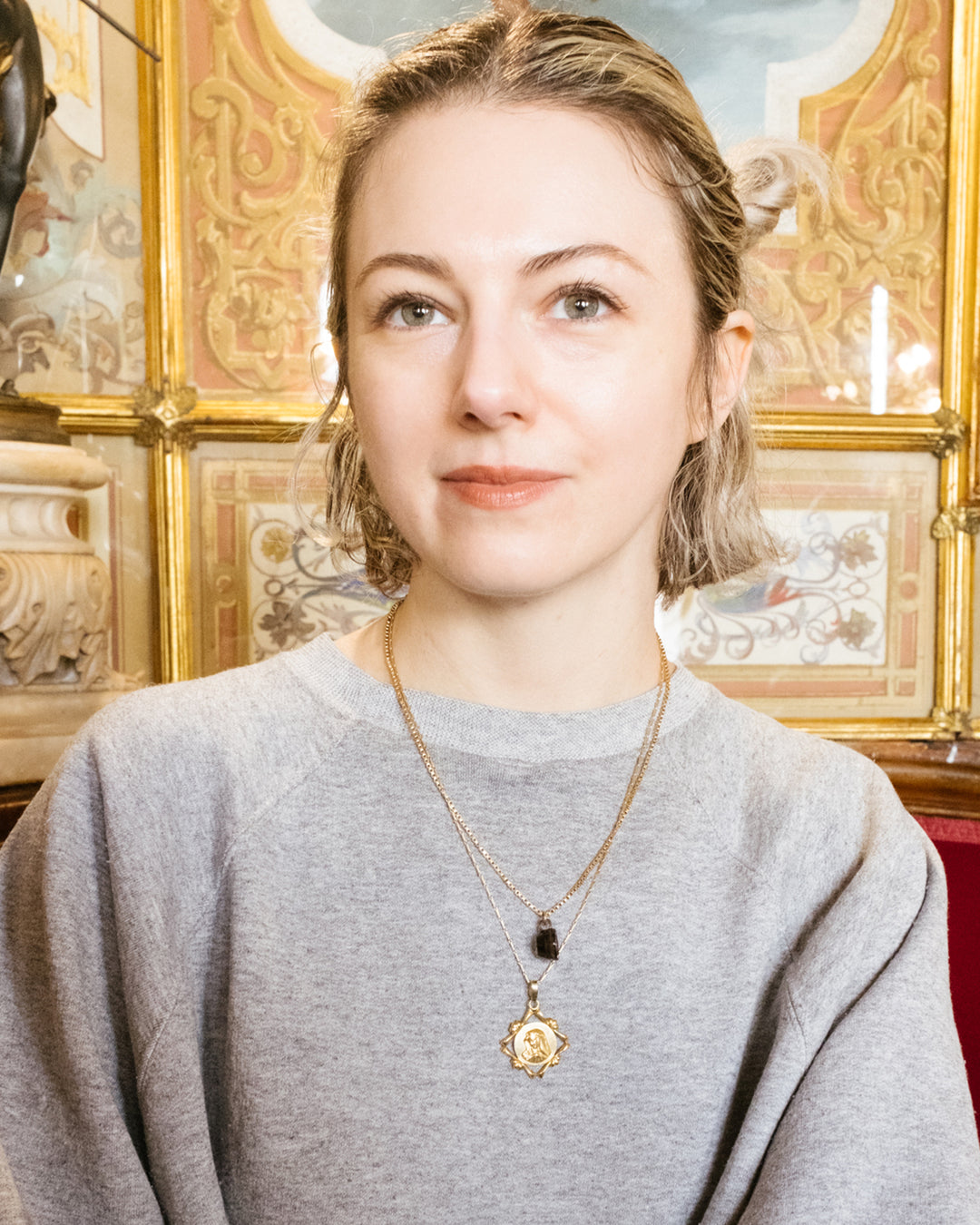 Rutilated Quartz Hand Carved Mug Necklace - The Healing Pear