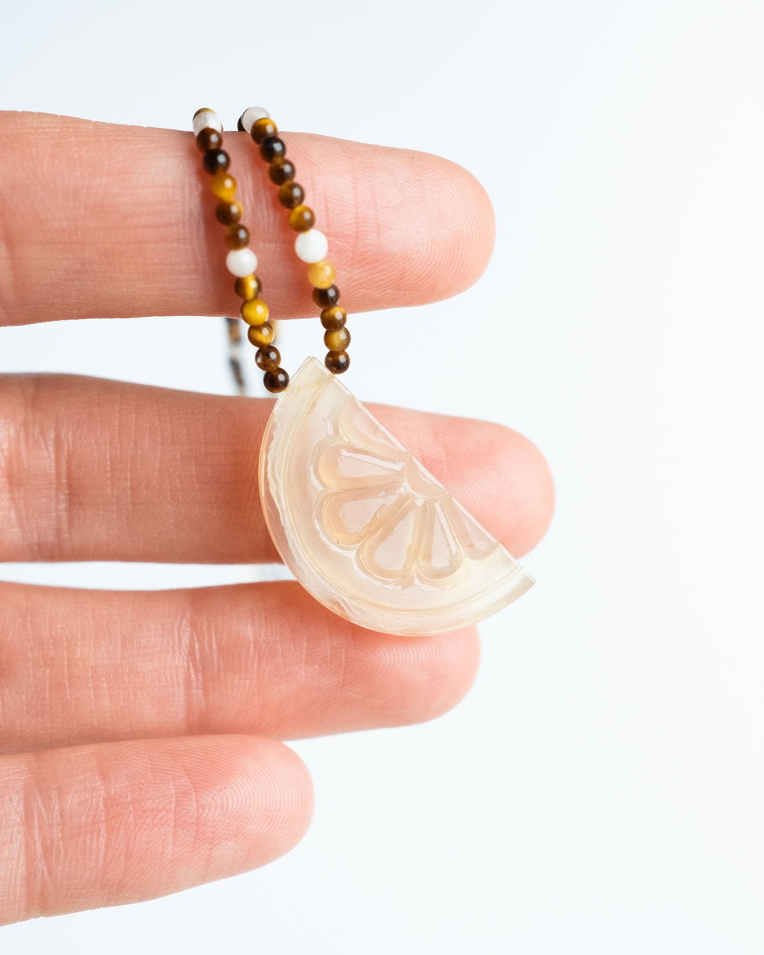 Natural Onyx Citrus Slice Beaded Necklace