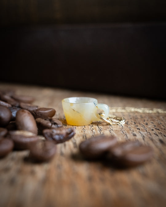 Natural Onyx Hand Carved Mug Necklace