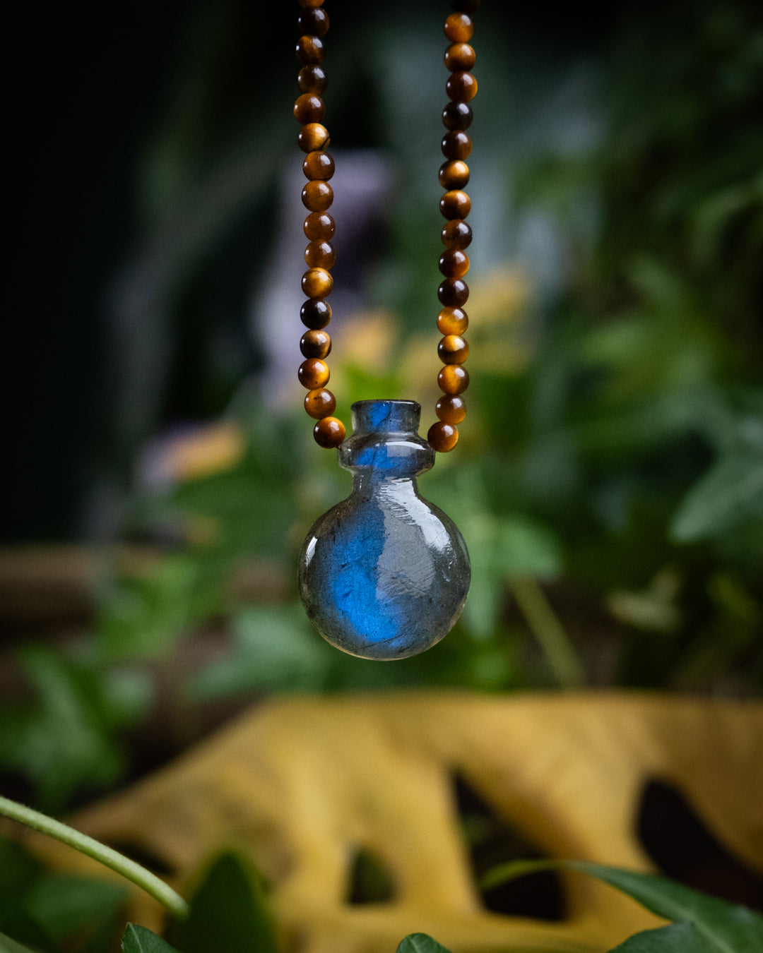 Potion for Confident Creativity: Midnight Blue Labradorite & Tiger's Eye Beaded Necklace