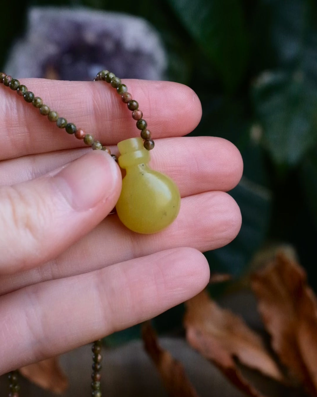 Potion for Balance: Serpentine & Unakite Beaded Necklace