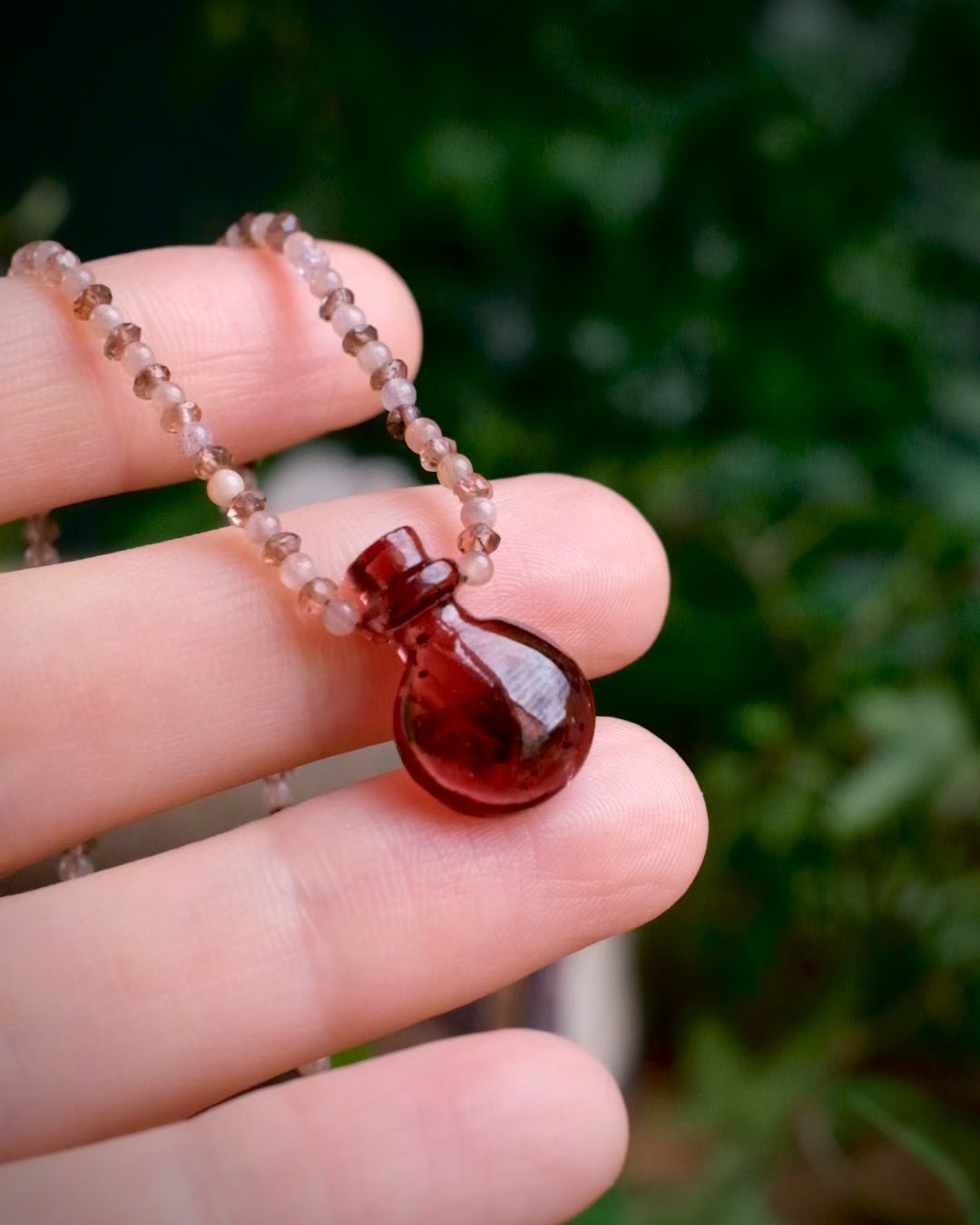 Potion for Self Realisation: Garnet, Andalusite & Sunstone Beaded Necklace