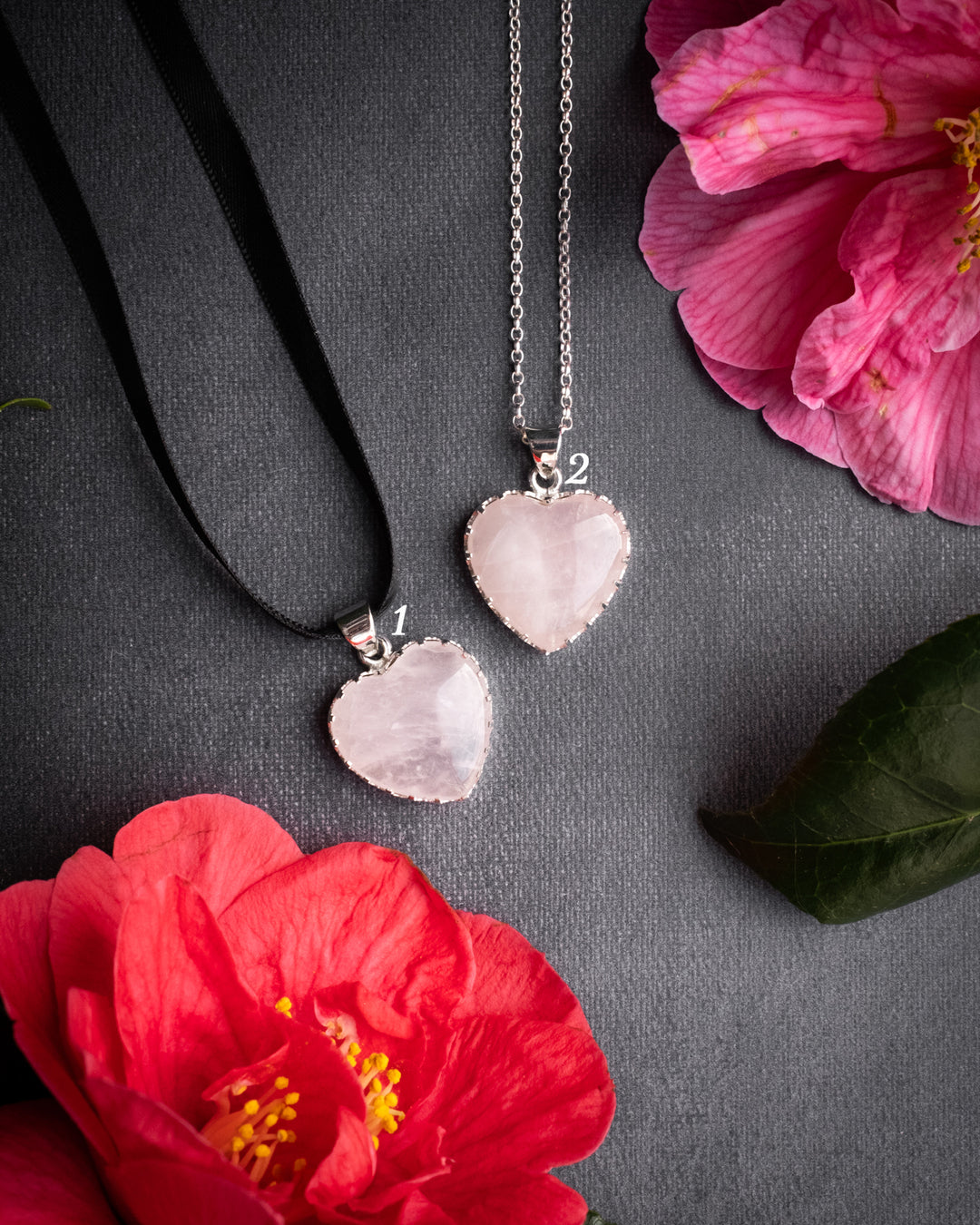 Rose Quartz Heart Sterling Silver Gallery Necklace