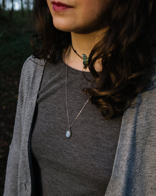 Small Smoky Quartz Hand Carved Wolf Necklace - The Healing Pear