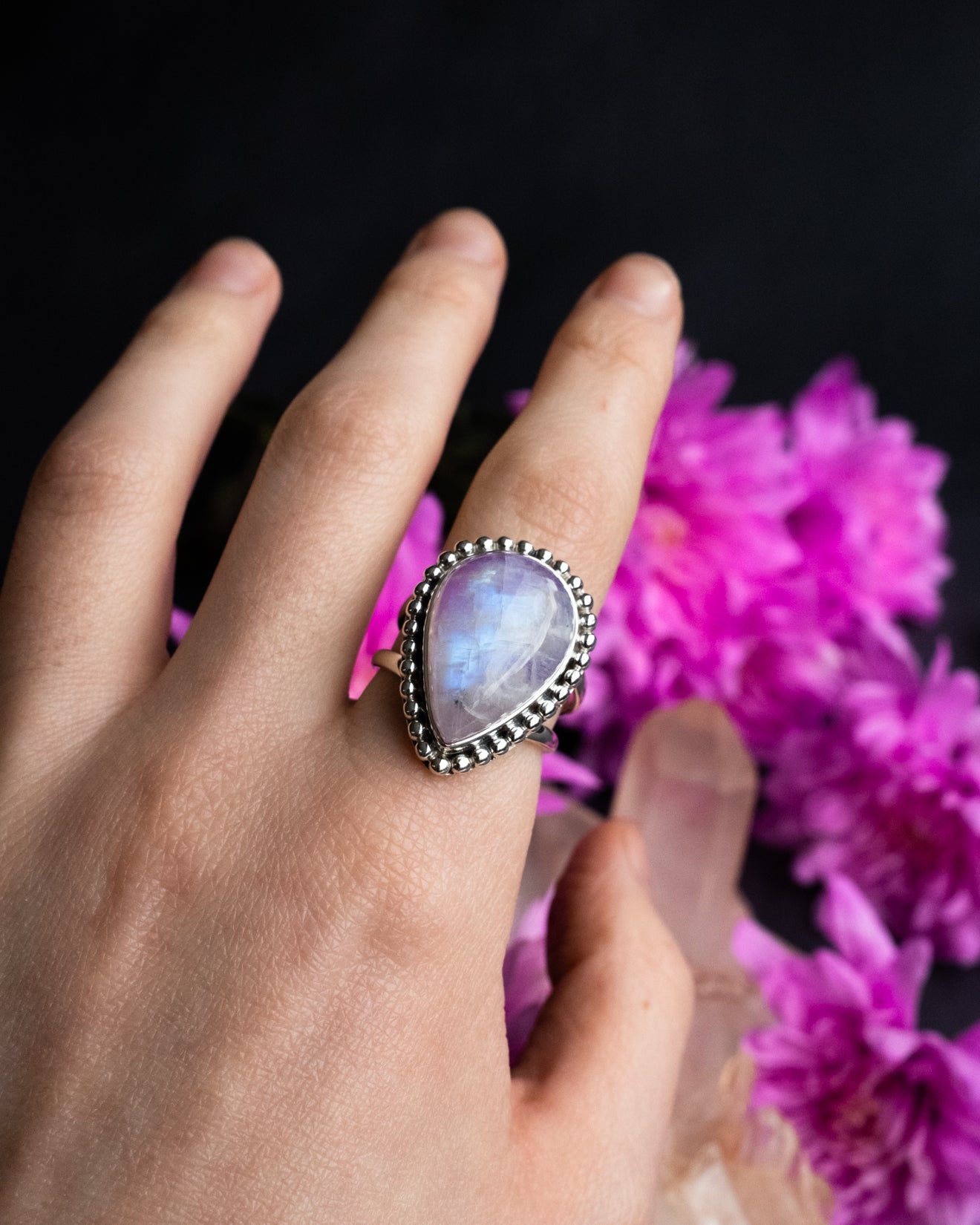 Teardrop hot sale moonstone ring