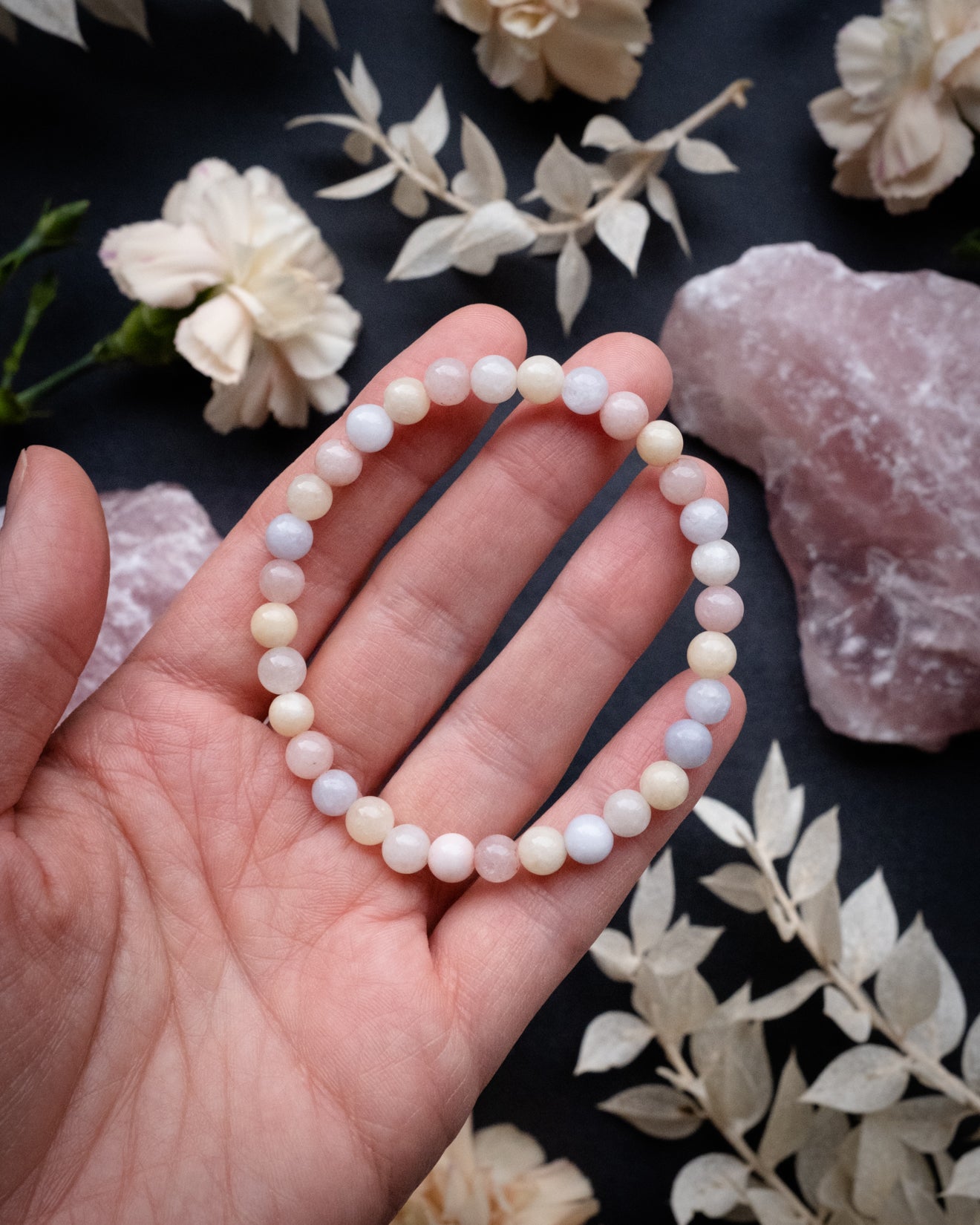 Morganite store bead bracelet