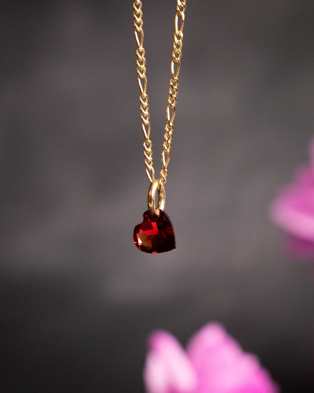 Garnet 2024 heart necklace