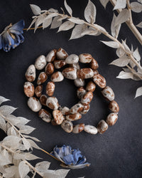 Spessartine Garnet in Limestone Chip Bracelet