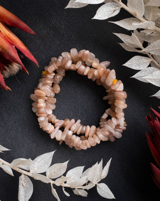 Peach Moonstone Chip Bracelet