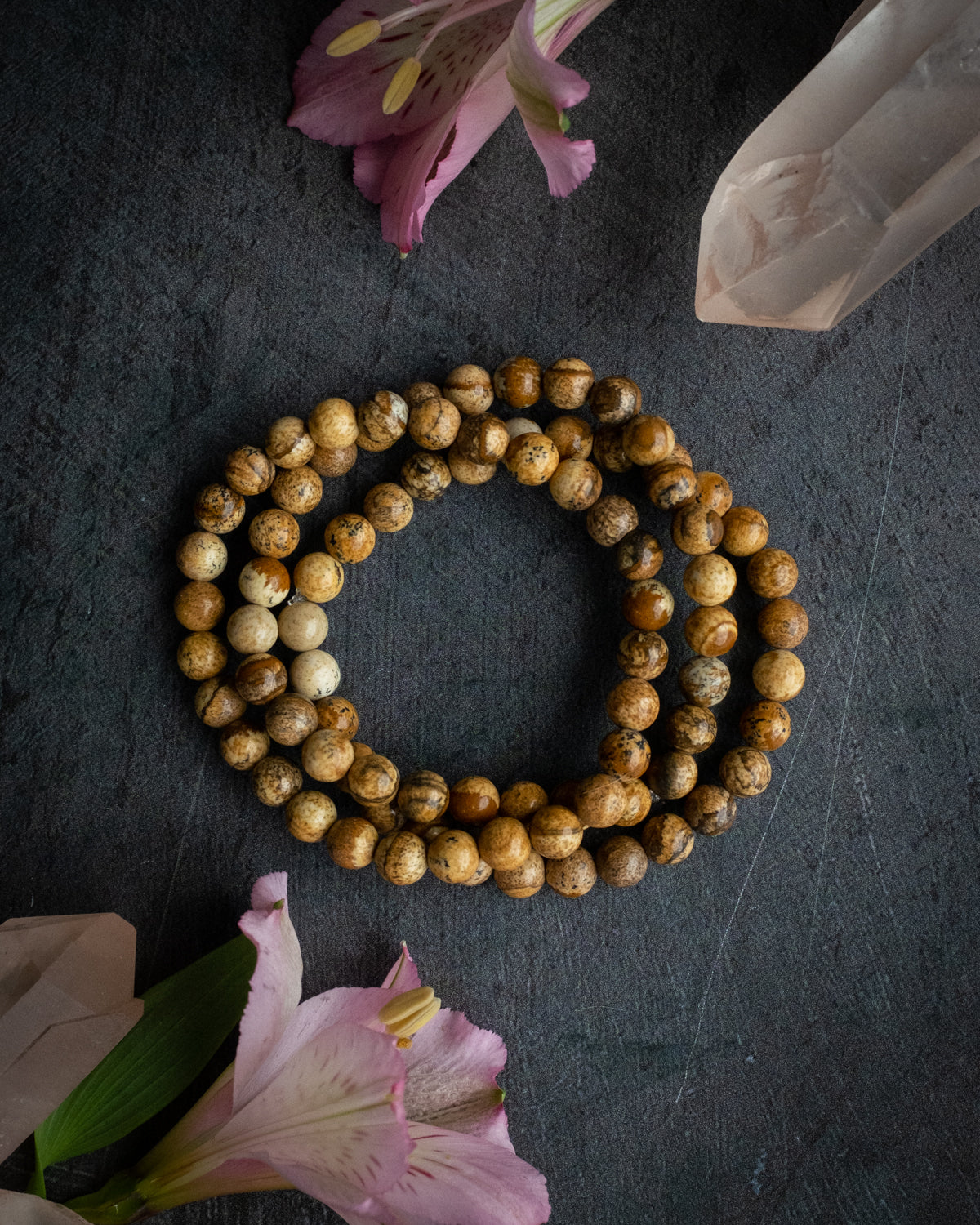 Picture Jasper Round Bead Bracelet - The Healing Pear