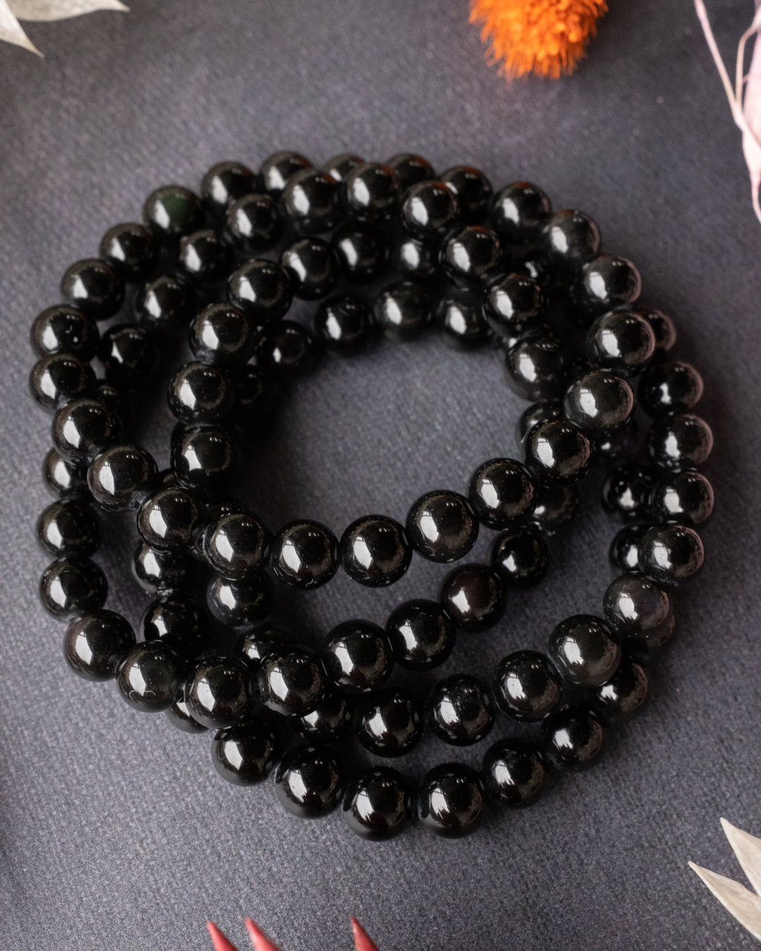 Obsidian Round Bead Bracelet - The Healing Pear