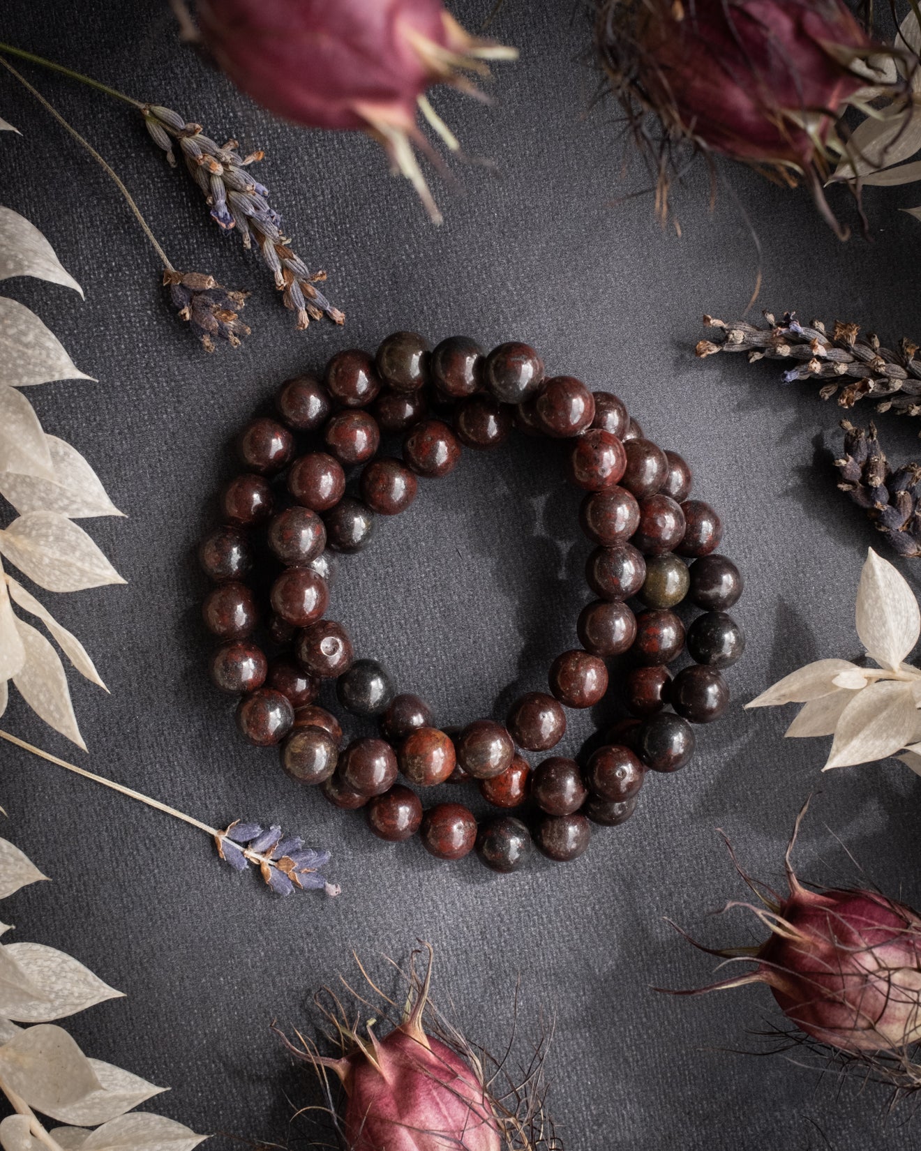 Tiger Iron Round Bead Bracelet - The Healing Pear